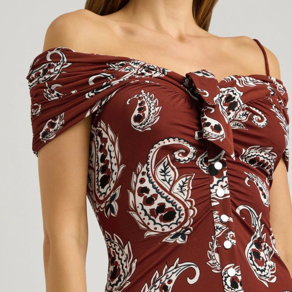 Rabanne Paisley-print Stretch-jersey Maxi Dress